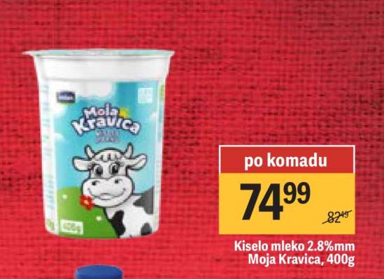 Kiselo mleko 2.8 % mm Moja kravica 400g