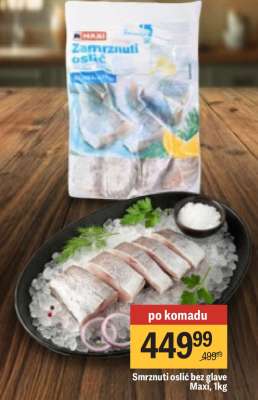 Smrznuti oslić bez glave Maxi, 1kg