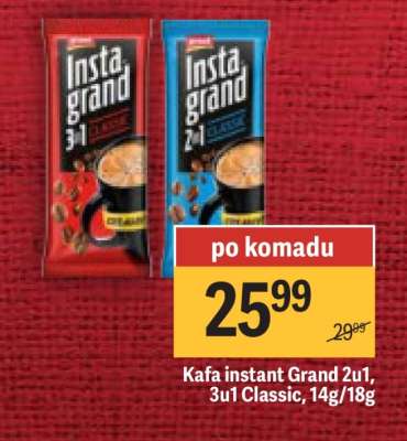 Kafa instant Grand 2u1, 3u1 Classic, 14g/18g