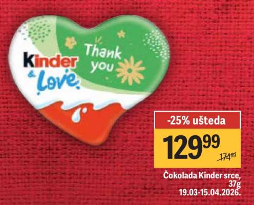 Čokolada Kinder srce, 37g