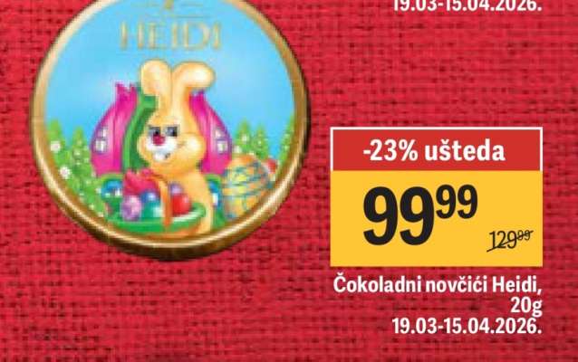 Čokoladni novčići Heidi, 20g