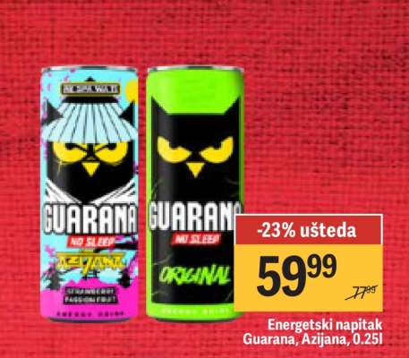 Energetski napitak Guarana, Azijana, 0.25l