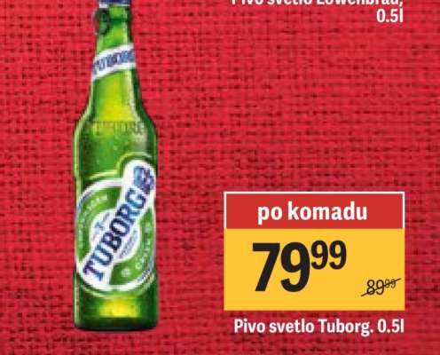 Pivo svetlo Tuborg 0,5l