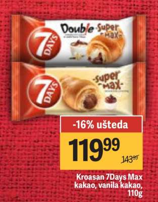 Kroasan 7Days Max kakao, vanila kakao, 110g