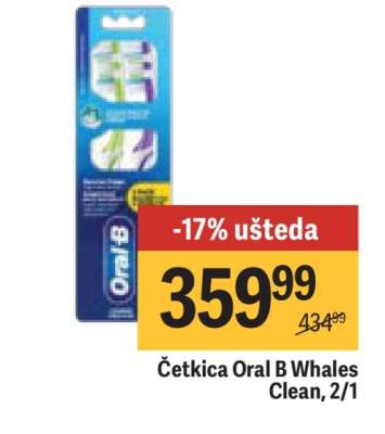 Četkica Oral B Whales Clean, 2/1
