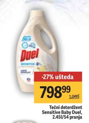 Tečni deterdžent Sensitive Baby Duel, 2,45l/54 pranja