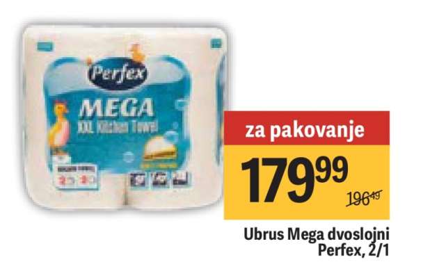 Ubrus Mega dvoslojni Perfex, 2/1