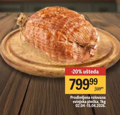 Prodimljena rolovana svinjska plečka , 1kg