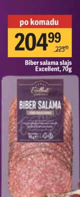 Biber salama slajs Excellent, 70g