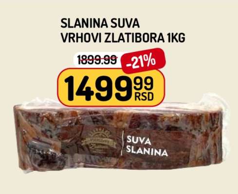 Slanina Suva Vrhov Zlatibora 1kg