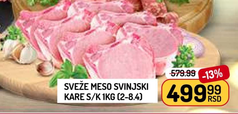 SVEŽE MESO SVINJSKI KARE S/K 1KG (2-8.4)