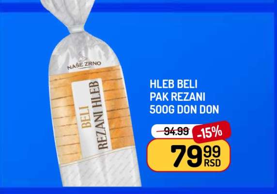 Hleb Beli Pak Rezani 500g Don Don
