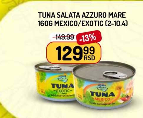 Tuna Salata Azzuro Mare 160g Mexico/Exotic