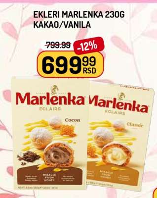 Ekleri Marlenka 230g Kakao/Vanila
