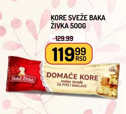 KORE SVEŽE BAKA ŽIVKA 500g