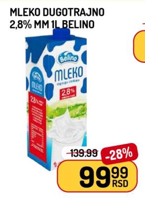 MLEKO DUGOTRAJNO 2,8% MM 1l BELINO