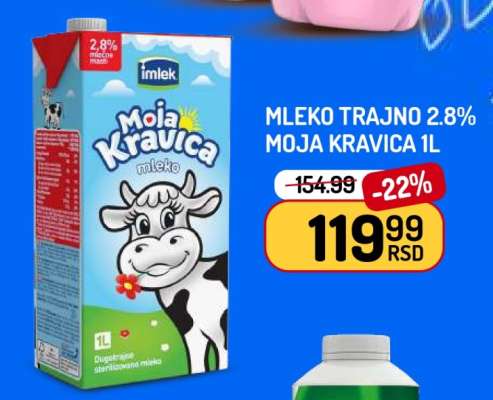 Mleko trajno 2,8% Moja kravica 1l