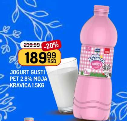 JOGURT GUSTI PET 2.8% MOJA KRAVICA 1.5kg