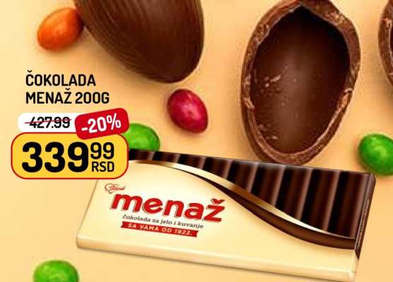 Čokolada Menaž 200g
