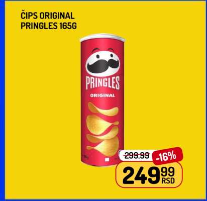 Čips Original Pringles , 165g