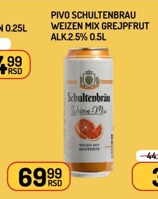 Pivo Schultenbrau Weizen Mix Grejpfrut