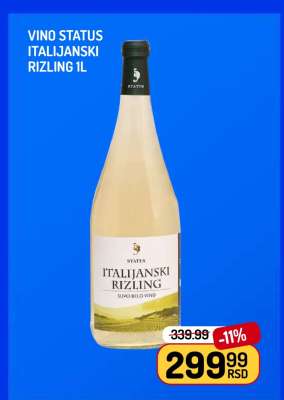 Vino STATUS italijanski rizling 1L