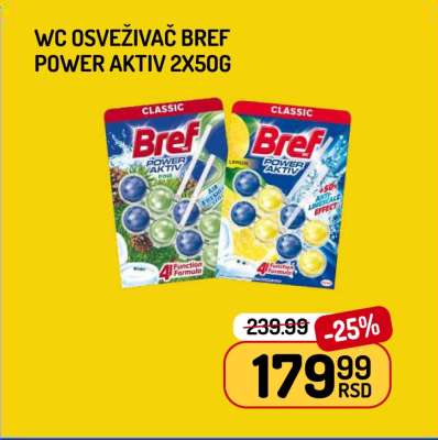 WC osveživač Bref Power Aktiv 2x50g