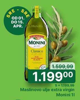 Maslinovo ulje Extra Virgin Monini 1L