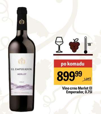 Vino crno Merlot El Emperador 0.75l