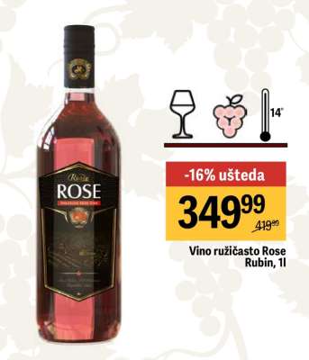 Vino ružicasto Rose Rubin, 1l
