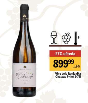 Vino belo Tamjanika Chateau Princ 0,75L