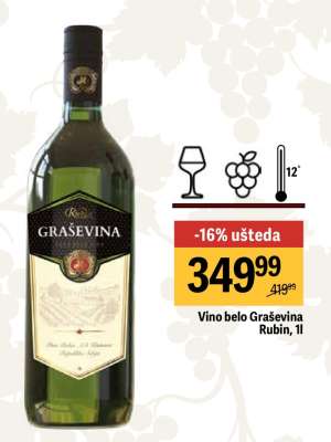 Vino belo Graševina Rubin 1l