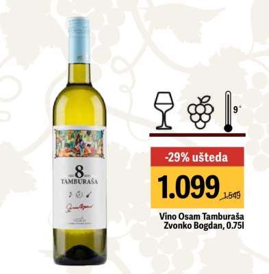 Vino Osam Tamburaša Zvonko Bogdan, 0.75l