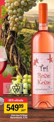 Vino roze Tri Koze Narandžaste 0.75l