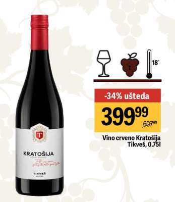 Vino crveno Kratošija Tikveš 0.75l