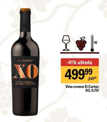 Vino crveno El Cortez XO, 0.75l