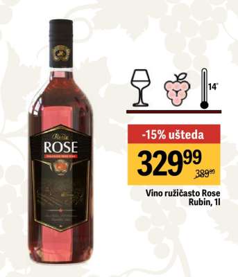 Vino ružicasto Rose Rubin, 1l