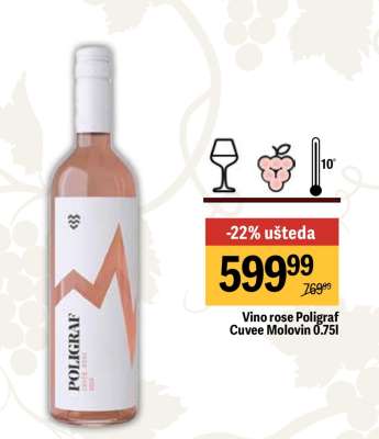 Vino rose Poligraf Cuvee Molovin, 0.75l