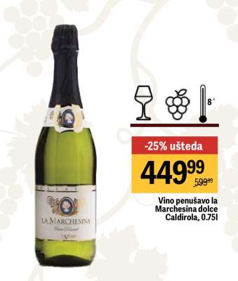 Vino penušavo La Marchesina dolce Caldirola 0.75l