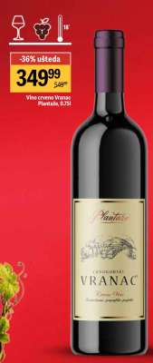 Vino crveno Vranac Plantaže 0.75l
