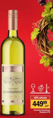 Vino belo Chardonnay Plantaze 0,75l