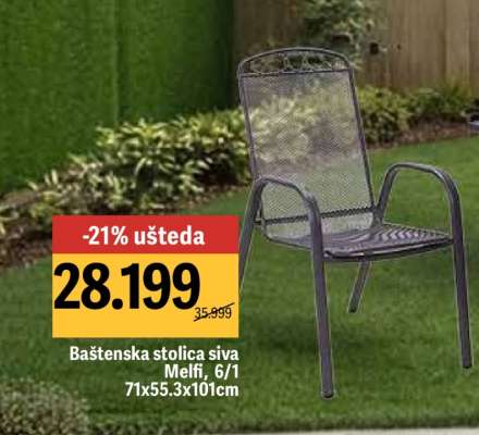 Baštenska stolica siva