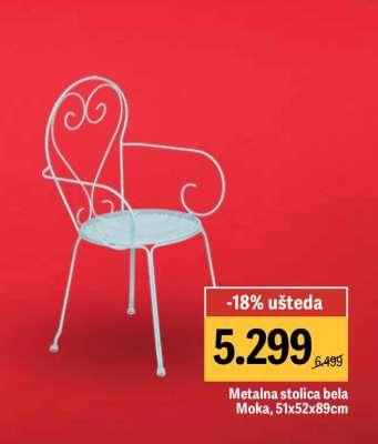 Metalna stolica bela