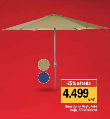 Suncobran Vasto više boja