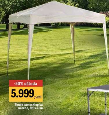 Tenda samosklopiva Gazebo, 3x3x3.5m
