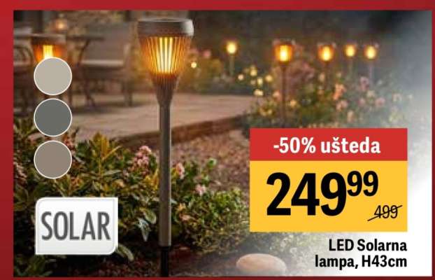 LED Solarna lampa, H43cm