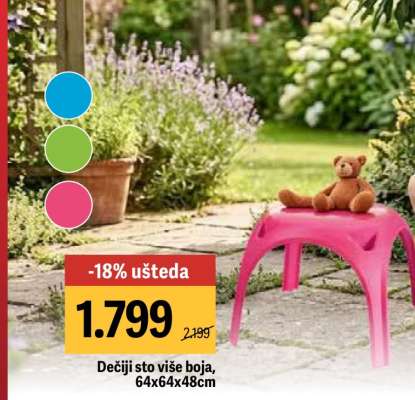 Dečiji sto, više boja