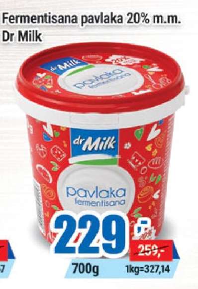 Fermentisana pavlaka 20% m.m. Dr Milk