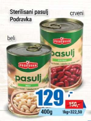 Sterilisani pasulj Podravka