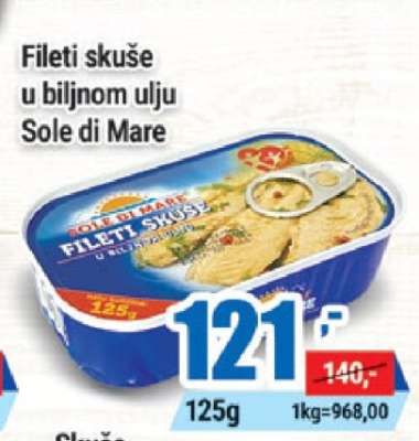 Fileti skuše u biljnom ulju Sole di Mare